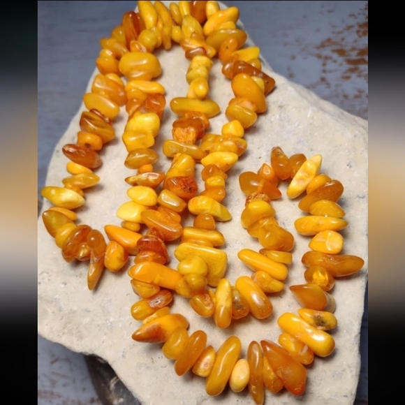 Old Genuine Amber Beads Necklace 57g  26" - Picture 4 of 11